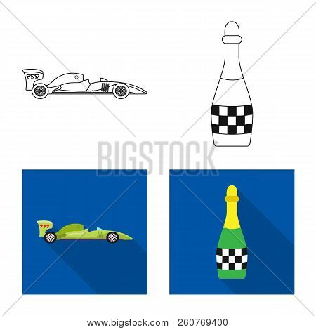 Vector Design Of Car And Rally Logo. Collection Of Car And Race Vector Icon For Stock.