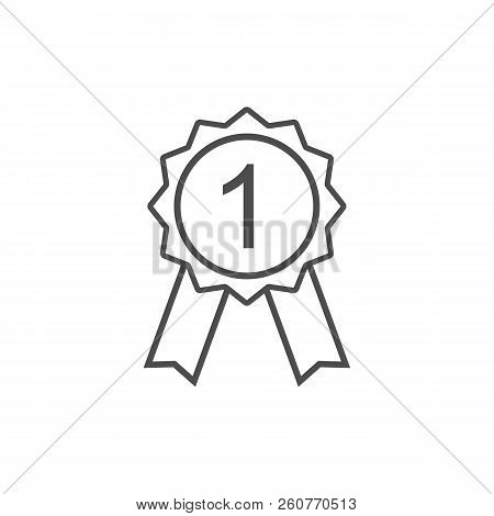 Medal Icon. Trophy Symbol. Vector Illustration, Flat Design.