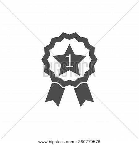 Medal Icon. Trophy Symbol. Vector Illustration, Flat Design.