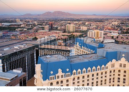 LAS VEGAS - MAR 4: Vegas Strip luchtfoto op 4 maart 2010 in Las Vegas, Nevada. De Las Vegas Stri