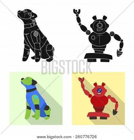 Vector Design Of Robot And Factory Icon. Set Of Robot And Space Vector Icon For Stock.