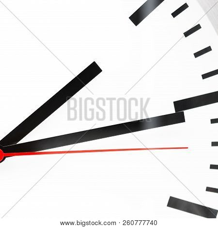 Clock In The White  Background
