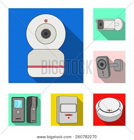 Isolated Object Of Cctv And Camera Symbol. Set Of Cctv And System Stock Symbol For Web.