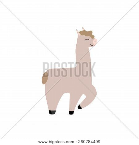 Cute Hand Drawn Llama For Baby Girl Nursery