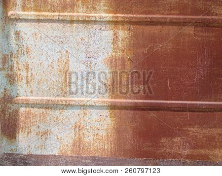 Orange Rust On A Light Blue Metal, A Detail