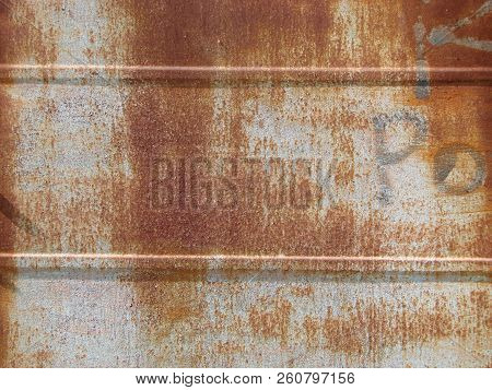 Orange Rust On A Light Blue Metal, A Detail