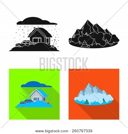 Vector Design Of Natural And Disaster Logo. Set Of Natural And Risk Vector Icon For Stock.