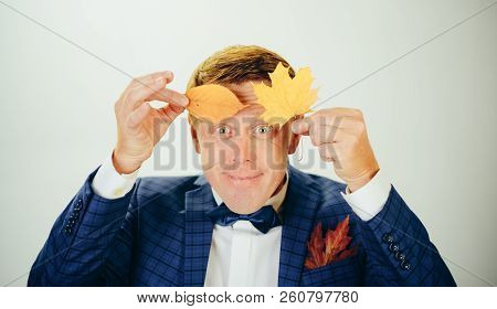 Sale For Entire Autumn Collection, Incredible Discounts And Wonderful Choice. Redhead Man Holding Go