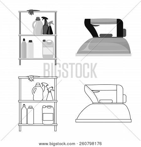 Vector Illustration Of Laundry And Clean Icon. Set Of Laundry And Clothes Stock Vector Illustration.