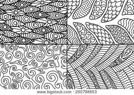 Abstract Black And White Patterns For Coloring Book Pages