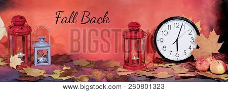 Daylight Saving Time. Wall Clock Going To Winter Time.