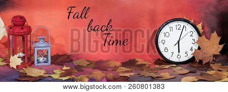 Daylight Saving Time. Wall Clock Going To Winter Time.