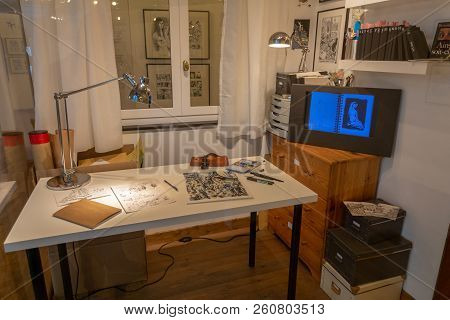 Brussels, Belgium - September 30,2018 : This Beautiful Museum Is Located In An Art Nouveau Style Bui