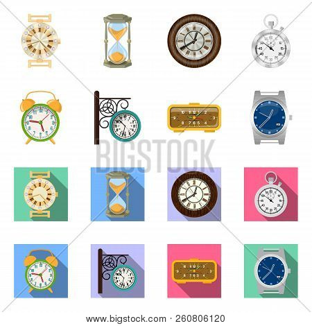 Vector Illustration Of Clock And Time Sign. Collection Of Clock And Circle Stock Vector Illustration