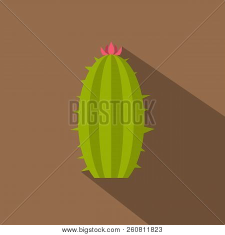 Mammillaria Bocasana In Bloom Icon. Flat Illustration Of Mammillaria Bocasana In Bloom Icon For Web 
