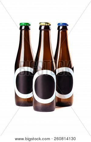 Beer Bottle Mock-up - Three Bottles. Blank Label