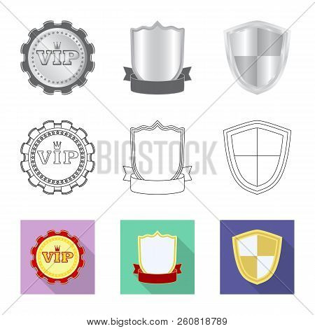 Vector Illustration Of Emblem And Badge Sign. Set Of Emblem And Sticker Stock Symbol For Web.