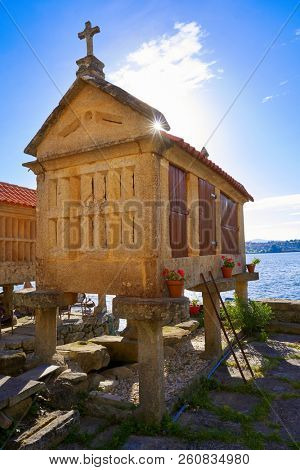 Horreo in Combarro Galician village of Pontevedra at Galicia Spain