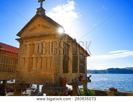 Horreo in Combarro Galician village of Pontevedra at Galicia Spain