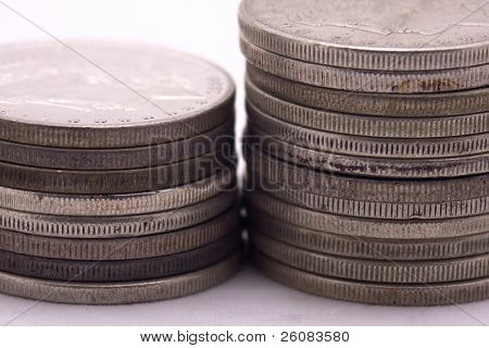 Zblízka stříbrných dolarů