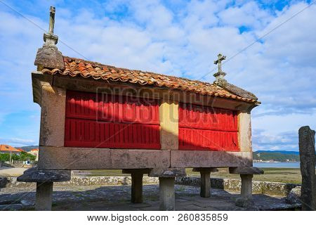 Horreo in Combarro Galician village of Pontevedra at Galicia Spain