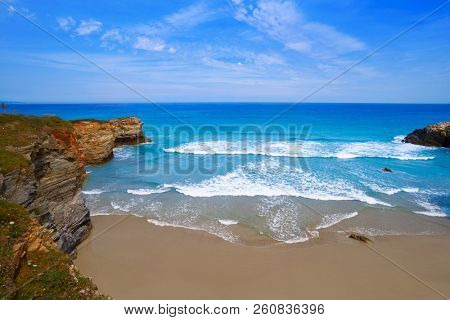 Playa las catedrales Catedrais beach in Ribadeo Galicia of Lugo Spain
