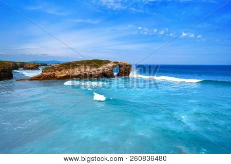 Playa las catedrales Catedrais beach in Ribadeo Galicia of Lugo Spain