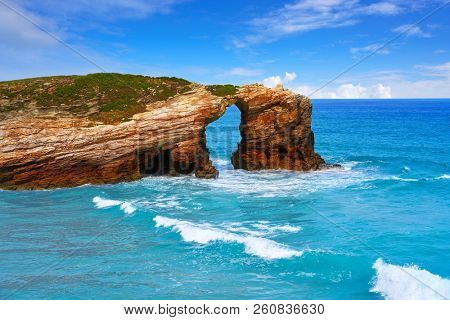 Playa las catedrales Catedrais beach in Ribadeo Galicia of Lugo Spain