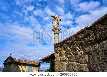 Horreo in Combarro Galician village of Pontevedra Galicia Spain