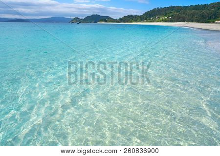 Islas Cies islands Rodas beach turquoise near Vigo of Galicia Spain