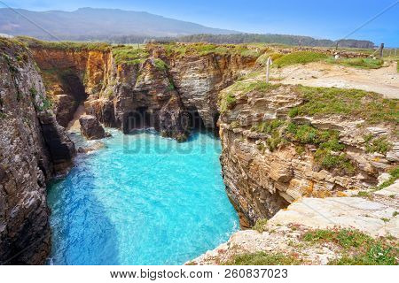 Playa las catedrales Catedrais beach in Ribadeo Galicia of Lugo Spain