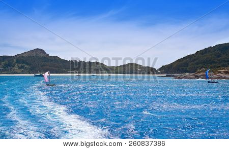 Praia de Rodas beach in islas Cies island of Vigo at Spain