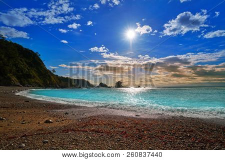Playa del Silencio in Cudillero Asturias from Spain