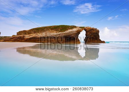 Playa las catedrales Catedrais beach in Ribadeo Galicia of Lugo Spain