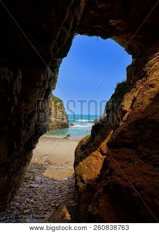 Playa las catedrales Catedrais beach in Ribadeo Galicia of Lugo Spain