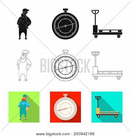 Vector Design Of Goods And Cargo Logo. Set Of Goods And Warehouse Stock Symbol For Web.