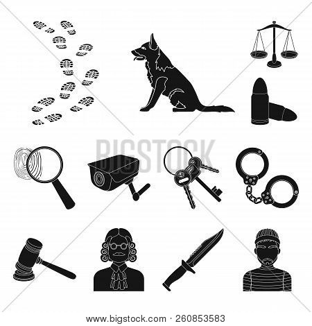 Prison And The Criminalblack Icons In Set Collection For Design.prison And Attributes Vector Symbol 
