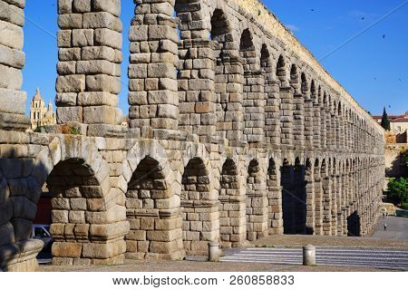 Roman aqueduct of Segovia, Spain, declared World Heritage Sites by UNESCO, Europe