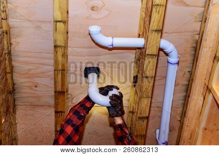 Under The Bathroom Sink Pluming System Joinder Of The Installing Pvc Pipe