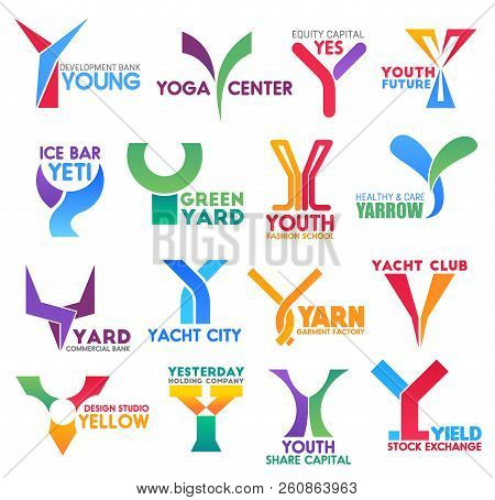 Letter Y For Brand Identity Or Company Corporate Design In Bank Development, Yoga Center Or Sport Ya