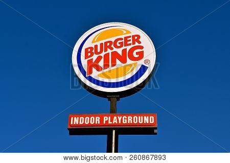 Jamestown,  North Dakota, August 22, 2018: Burger King Is  A Chain Of Hamburger Fast Food Restaurant