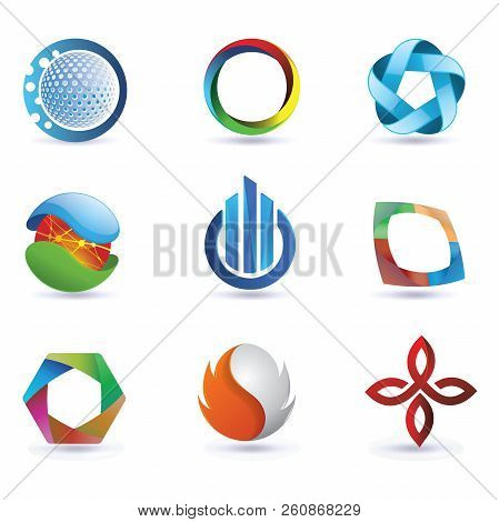 Three Dimension Of Multi Purpose Logo Design Template, Easy To Modify Illustrator File With Multi La