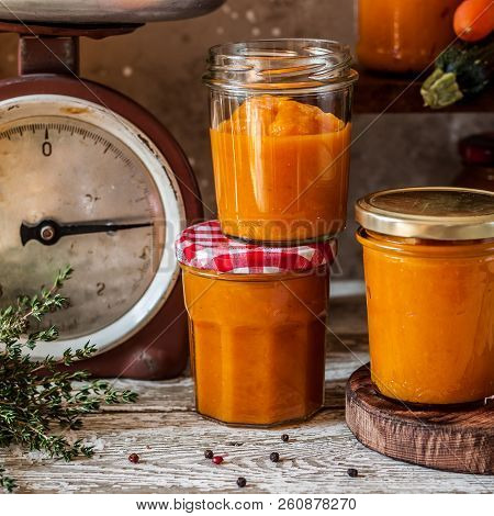 Canning Zucchini And Other Vegetables Spread (ikra), Square