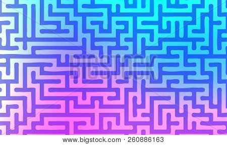 Abstract Vector Background With Gradient Colorful Maze