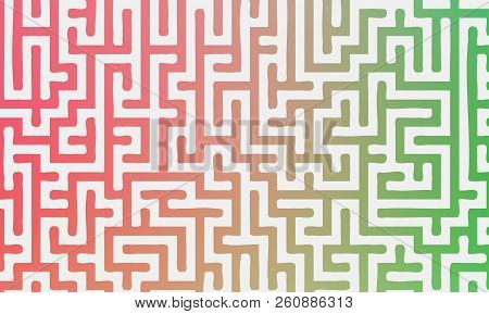 Abstract Vector Background With Gradient Colorful Maze