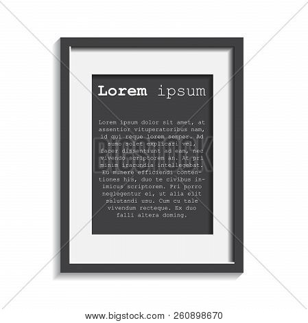 Realistic Photo Frame Isolated On White Background. Pictures Fra