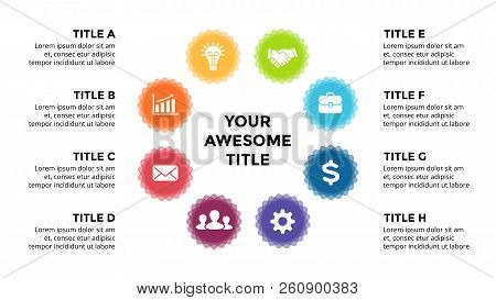 Vector Infographic, Cycle Diagram, Labels Graph, Stickers Presentation Chart. Business Concept With 