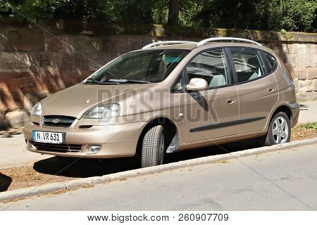 Erlangen, Germany - May 6, 2018: Chevrolet Rezzo Compact Mpv Family Car Parked In Germany. There Wer
