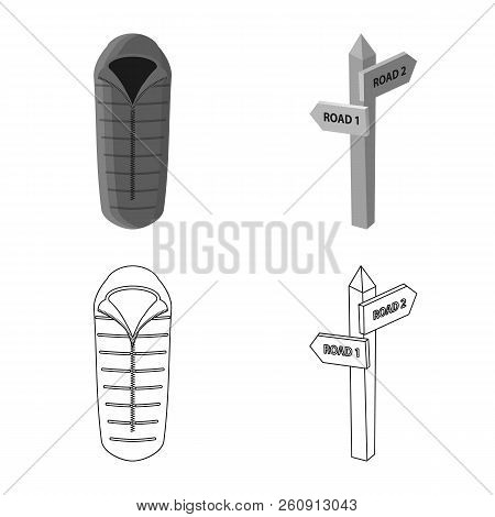 Vector Design Of Mountaineering And Peak Logo. Set Of Mountaineering And Camp Vector Icon For Stock.