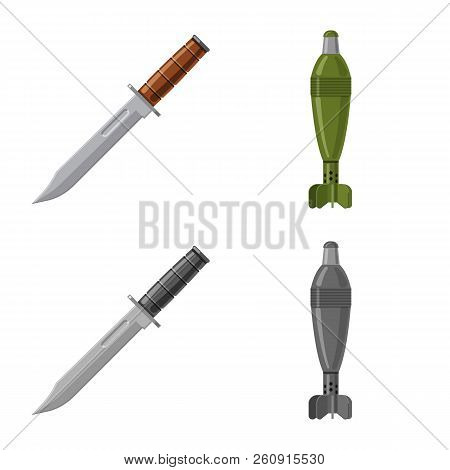 Vector Design Of Weapon And Gun Logo. Set Of Weapon And Army Vector Icon For Stock.